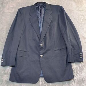 Hickey Freeman Boardroom Blazer Suit Jacket Sports Coat Sz 40 Reg 100% Wool Blue